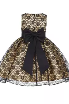 Black Plain Net Kids Frocks