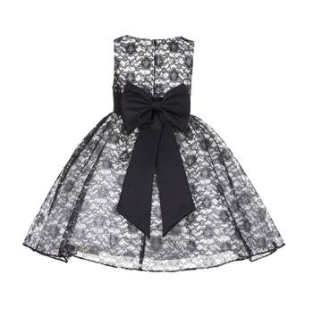 Grey Plain Net Kids Frocks 2
