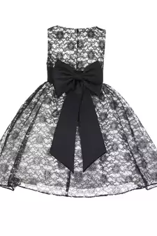Grey Plain Net Kids Frocks