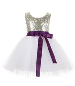 White Embroidered Net Kids Frocks