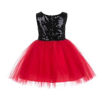 Black Embroidered Net Kids Frocks 2