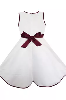 White Plain Satin Kids Frocks