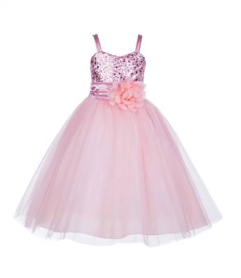 Pink Embroidered Net Kids Frocks 1