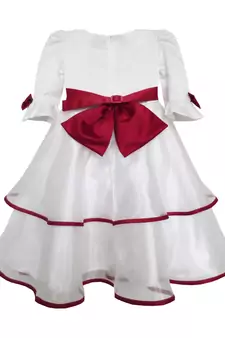 White  Plain Satin Kids Frocks