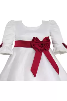 White  Plain Satin Kids Frocks