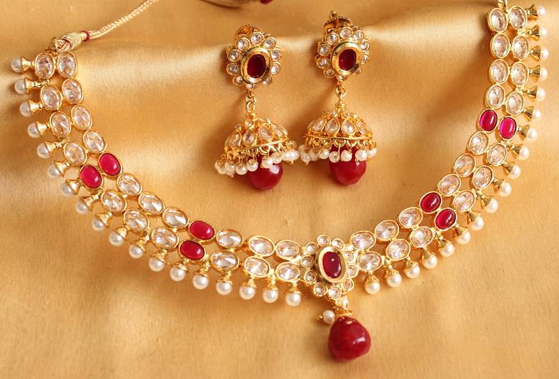 polki stone necklace