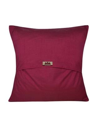 Lal Haveli Rajasthnai Handmade Pink Throw Pillowcases Silk Cushion Covers 16 x 16 inch Set of 2 Pcs 4