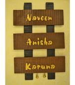 Karigaari India Sleeper Wood Designer Name Plate (Customizable)