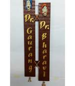 Karigaari India Wooden Customizable Couple Name PLate