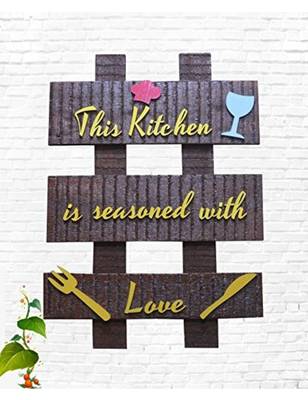 Karigaari India Wooden Kitchen Name Plate I Customized Name Plate I Door Signs I Door Boards I Name Board for House 1