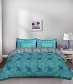 Green Ele 5 Piece Piece King Size Cotton Quilted Bedspread