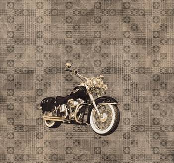 Motor Bike 5 Piece  Piece King Size Cotton Quilted Bedspread 2