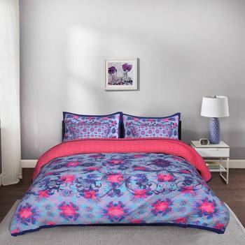 Psychedelic Abstract 5 Piece King Size Cotton Quilted Bedspread 1