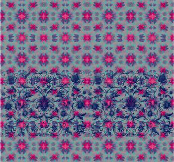 Psychedelic Abstract 5 Piece King Size Cotton Quilted Bedspread 2