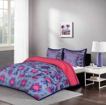 Psychedelic Abstract 5 Piece King Size Cotton Quilted Bedspread 3