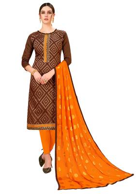 Brown jacquard banarasi silk salwar 1