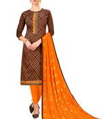 Brown jacquard banarasi silk salwar