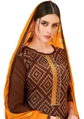 Brown jacquard banarasi silk salwar 2