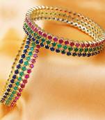 Gorgeous multi colour semi precious stone bangles