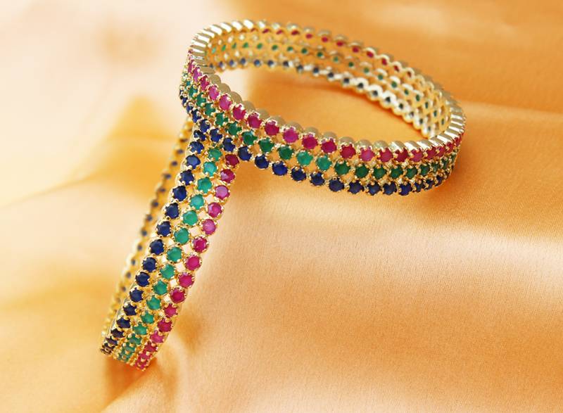Gorgeous multi colour semi precious stone bangles