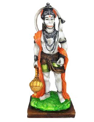Karigaari Standing Hanuman Polyresine Idol (28.6 cm x 12.4 cm x 8 cm) 1