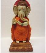 Clickshop9 Buddha Ganesha Statue Decor Religious Artifact Showpiece Gifts (Orange, 4.5"*2.5"*10.5")