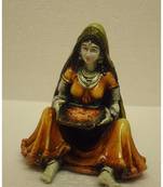 Clickshop9 Ethnic Village lady Showpiece Decor Party Gifts (Multicolour,6"*4"*6")