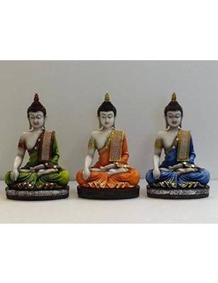 Karigaari Polyresine Set of 3 Meditating Buddha Idol 1