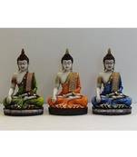 Karigaari Polyresine Set of 3 Meditating Buddha Idol