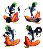 Karigaari Rajasthani Men Wrought Iron Wall Hanging (29.6 cm x 27.41 cm x 8.41 cm, Set of 4)