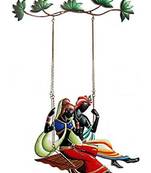 Karigaari Radha Krishna Under Jhula Iron Wall Hanging (45.72 cm x 12.7 cm x 66.04 cm)