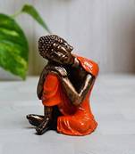 Karigaari Buddha Resting on Knee Polyresine Showpiece (7.62 cm x 5.08 cm x 7.62 cm)