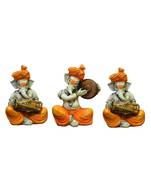 Karigaari India Polyresine Ganesha Playing Dholak - Dafli - Dholak
