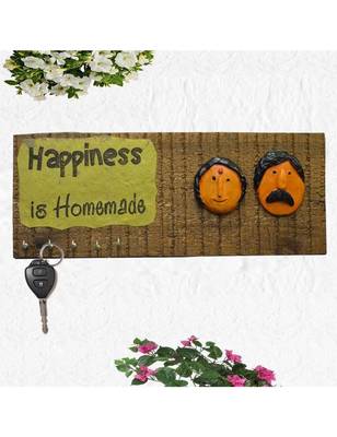 Karigaari Happiness Homemade Wood Key Holder (30.48 cm x 5.08 cm x 15.24 cm) 1