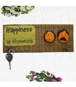 Karigaari Happiness Homemade Wood Key Holder (30.48 cm x 5.08 cm x 15.24 cm)