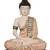 HEERAN Art Polyresin Sitting Buddha 24 cm Copper and White