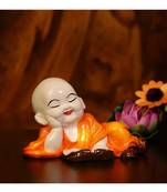 SN Handicrafts Baby Laughing Buddha Reading Book Polyresin Statue