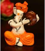 SN Handicrafts Ganesha Playing Dafli Polyresine Idol