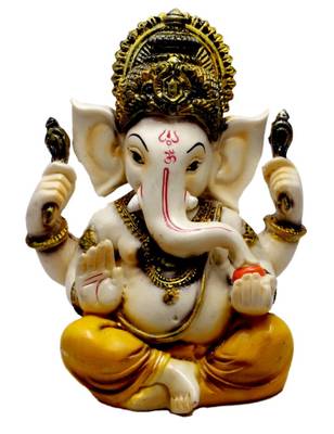 Amazing India Hand Carved God Ganesha Resin Idol Sculpture Statue Size 5.6 Inches 1