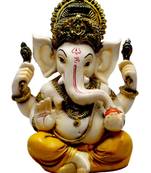 Amazing India Hand Carved God Ganesha Resin Idol Sculpture Statue Size 5.6 Inches