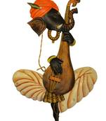 Karigaari Ganesha Playing Veena Iron Wall Hanging (30.48 cm x 5 cm x 43.18 cm)