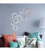 Karigaari Big Size 3D  Mirror Wall Sticker (Acrylic, 60.96 cm x 2.5 cm x 60.96 cm, Set of 15)