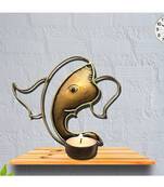 Karigaari India Iron Om Ganesha Candle Holder - Bronze