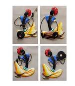 Karigaari Rajasthani Men Polyresine Wall Hanging (15.01 cm x 5 cm x 30 cm, Set of 4)