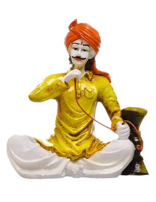 Karigaari Man Drinking Hukka Polyresine Showpiece (19.41 cm x 14.3 cm x 9.4 cm) 1