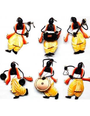 Karigaari Dancing Pandits Musicians Iron Idol (15.24 cm x 7.62 cm x 25.4 cm, Set of 6) 1