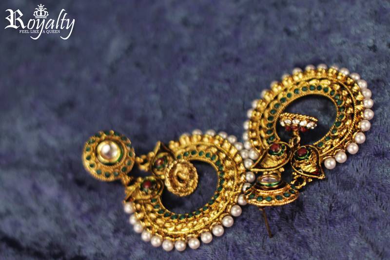 Royalty Kundan Pearls Polki Earrings