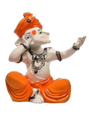 Karigaari India Handcrafted Ganesha Singing Showpiece I Best Gifting Option (Size : 5 x 4 x 5 inches) 1