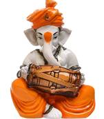 Karigaari India Handcrafted Ganesha Playing Dholak Showpiece I Best Gifting Option (Size : 5 x 4 x 5 inches)
