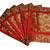 Lal Haveli Red Golden Work Dining Table Mat Set of 6 silk Placemats Set Table Mat for Dining Table